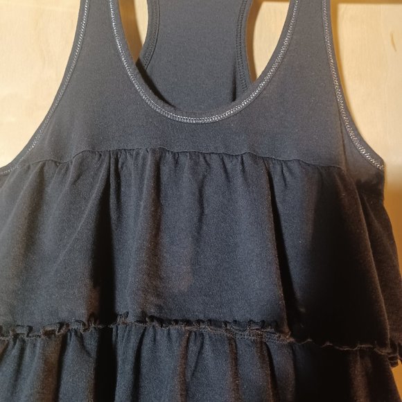 CANDIE'S VINTAGE 2PC Black Silver Trim Ruffle Babydoll Slip & Panty Set_Large - Picture 4 of 10